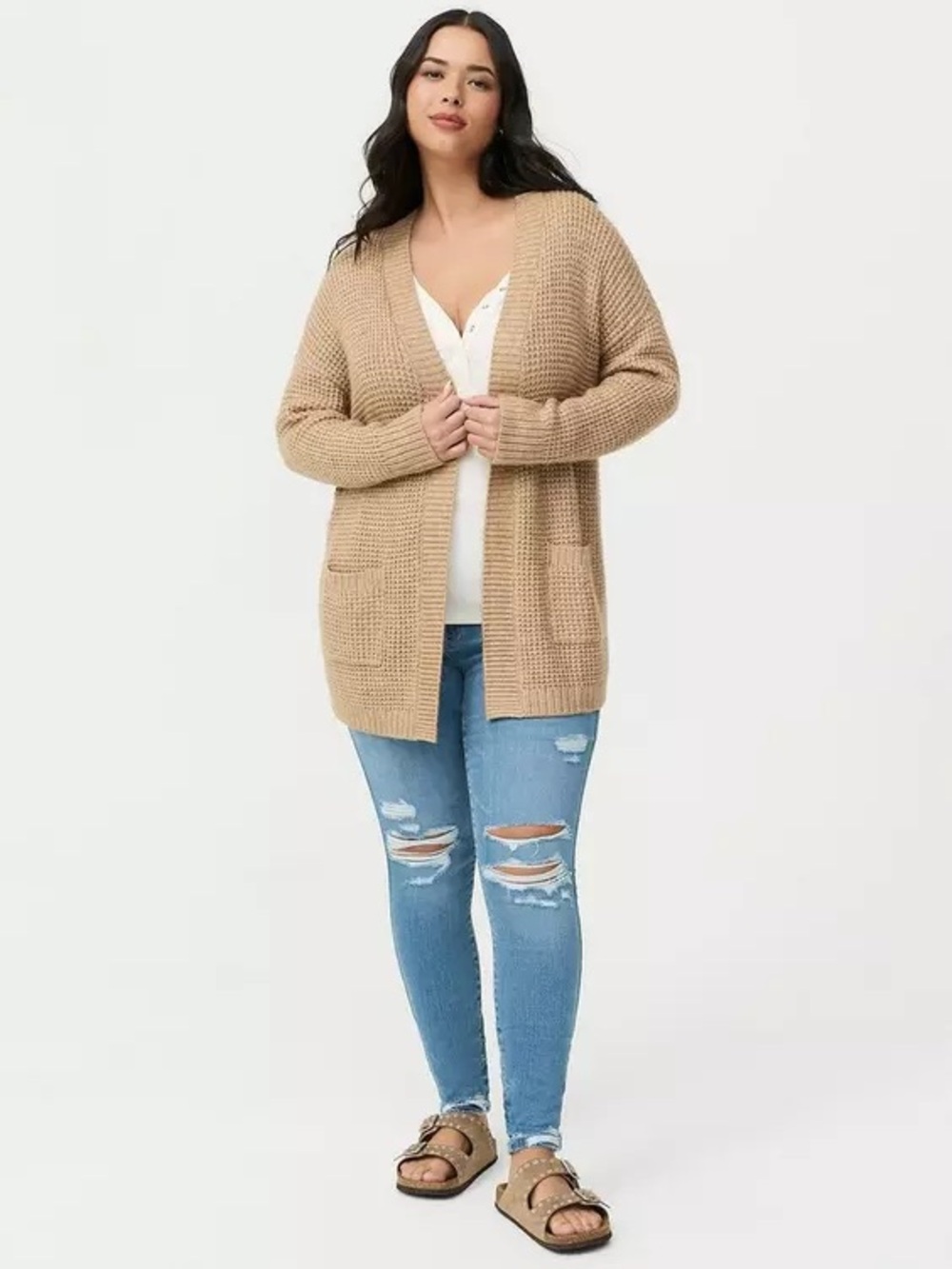 Torrid  Drop Shoulder Open Front Cardigan